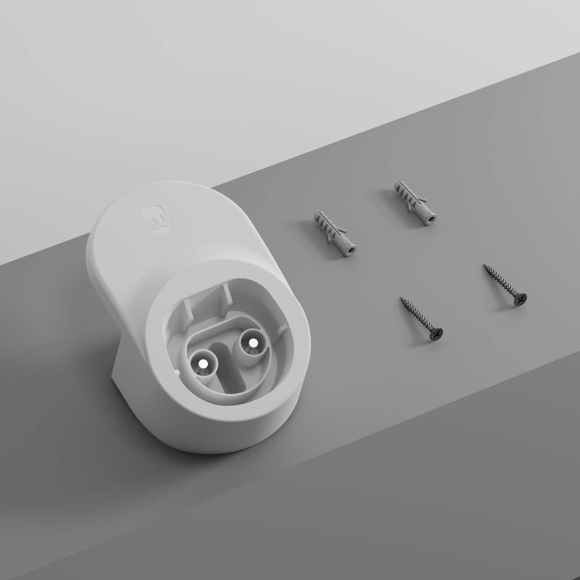 Soporte de conector y cable para la carga de coche eléctrico: blanco