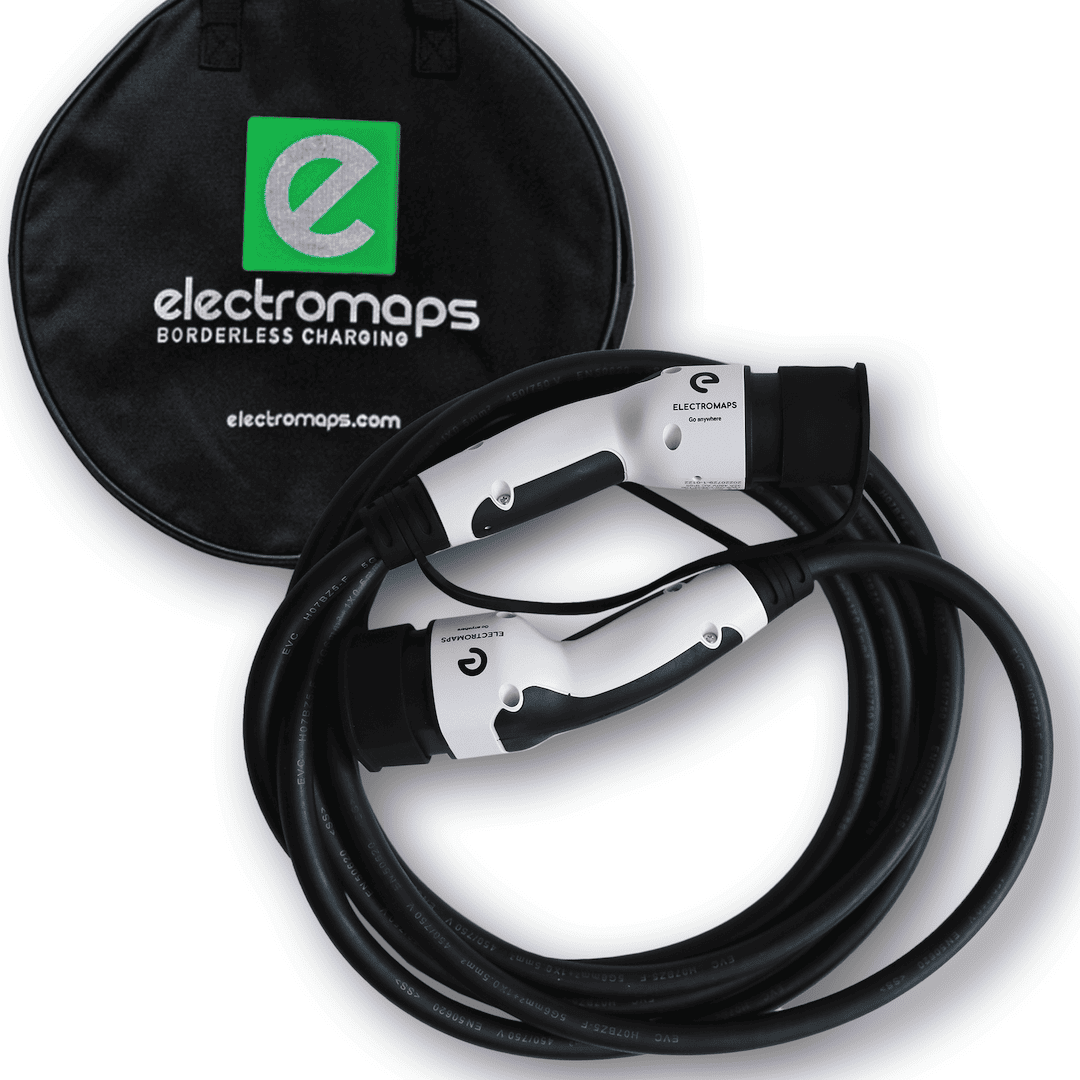 Câble de charge triphasée de type 2 + sac de rangement